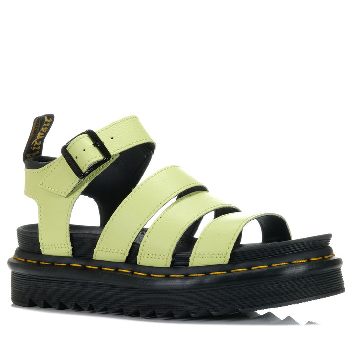 Dr Martens Blaire 3 Strap Lime Green Anthena, 4 uk, 5 uk, 6 uk, 7 UK, 8 UK, dr martens, flats, green, sandals, womens