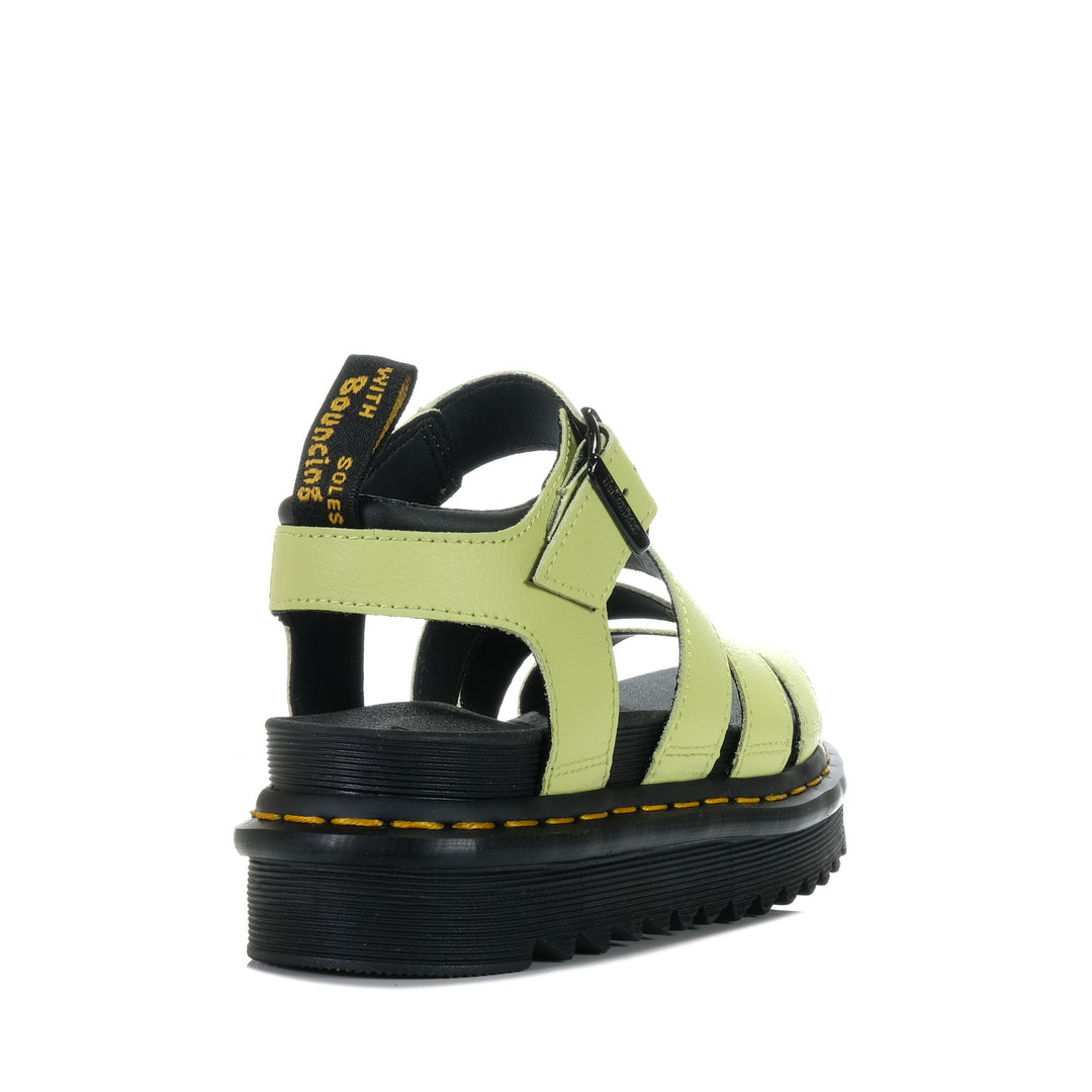 Dr Martens Blaire 3 Strap Lime Green Anthena, 4 uk, 5 uk, 6 uk, 7 UK, 8 UK, dr martens, flats, green, sandals, womens