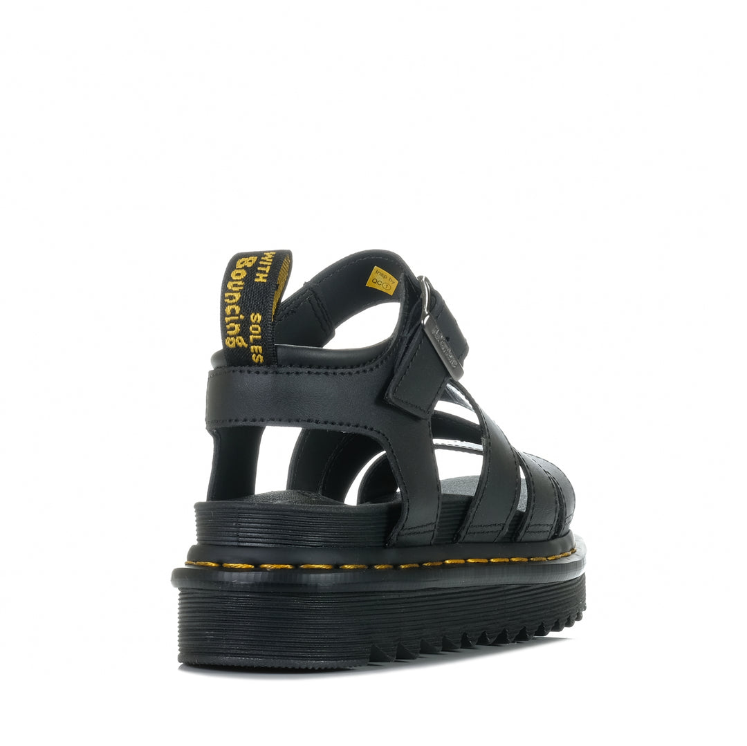 Dr Martens Blaire Hydro Leather Black, Womens, black, dr marten, flats, sandals, womens