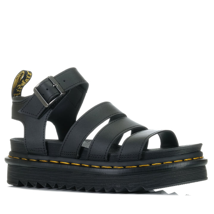 Dr Martens Blaire Hydro Leather Black, Womens, black, dr marten, flats, sandals, womens