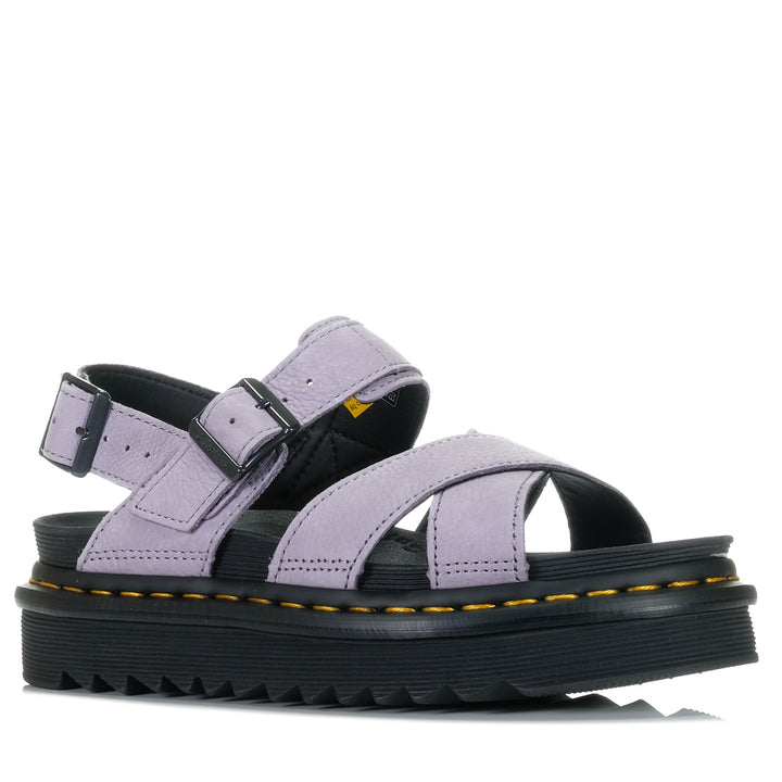 Dr Martens Voss II Cross Strap Lavender Frost Buttersoft, Womens, dr martens, flats, purple, sandals, womens