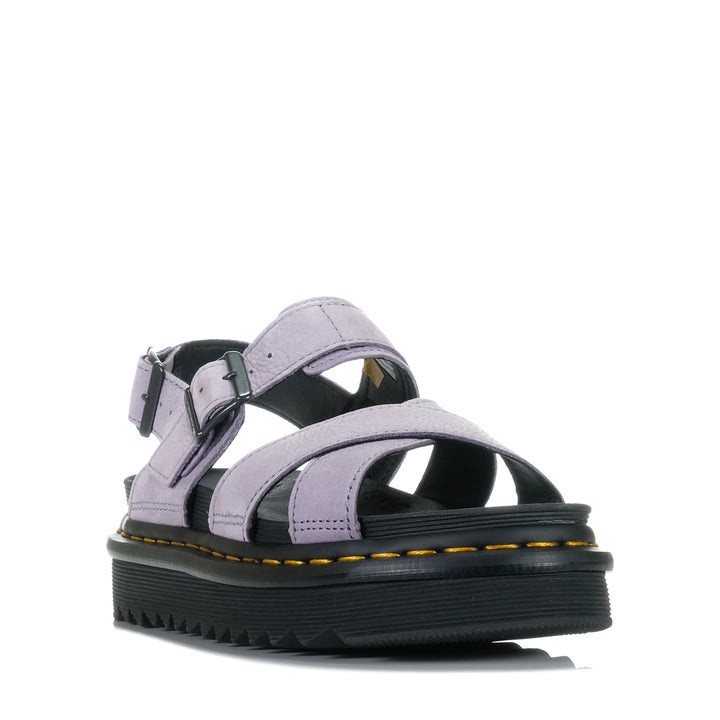 Dr Martens Voss II Cross Strap Lavender Frost Buttersoft, Womens, dr martens, flats, purple, sandals, womens