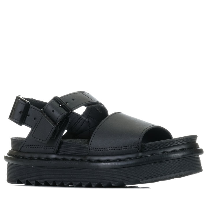 Dr Martens Voss Mono Single Strap Black, Womens, black, Dr Marten, flats, sandals, womens