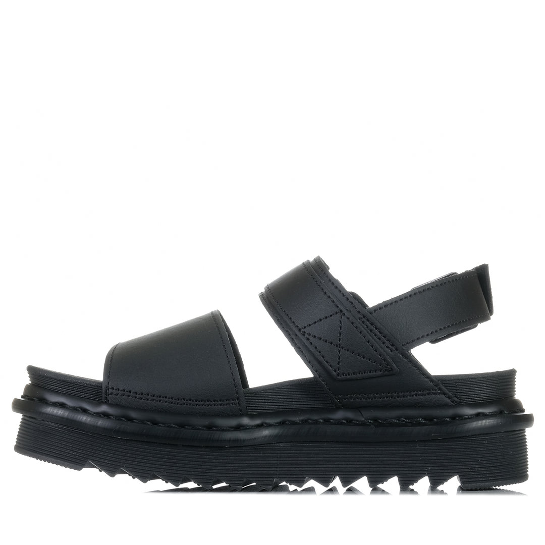 Dr Martens Voss Mono Single Strap Black, Womens, black, Dr Marten, flats, sandals, womens