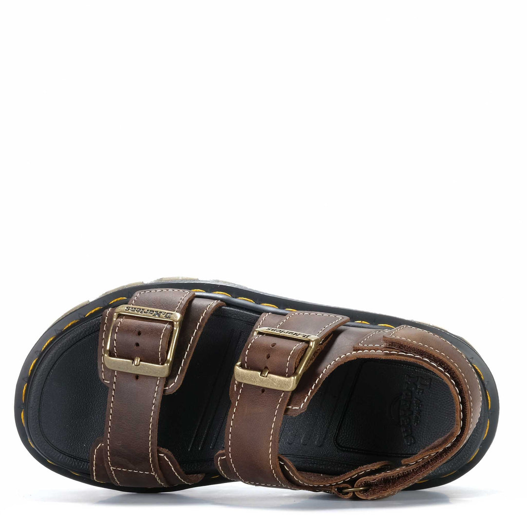 Dr Martens Zebzag Sandal Dark Brown Crazy Horse