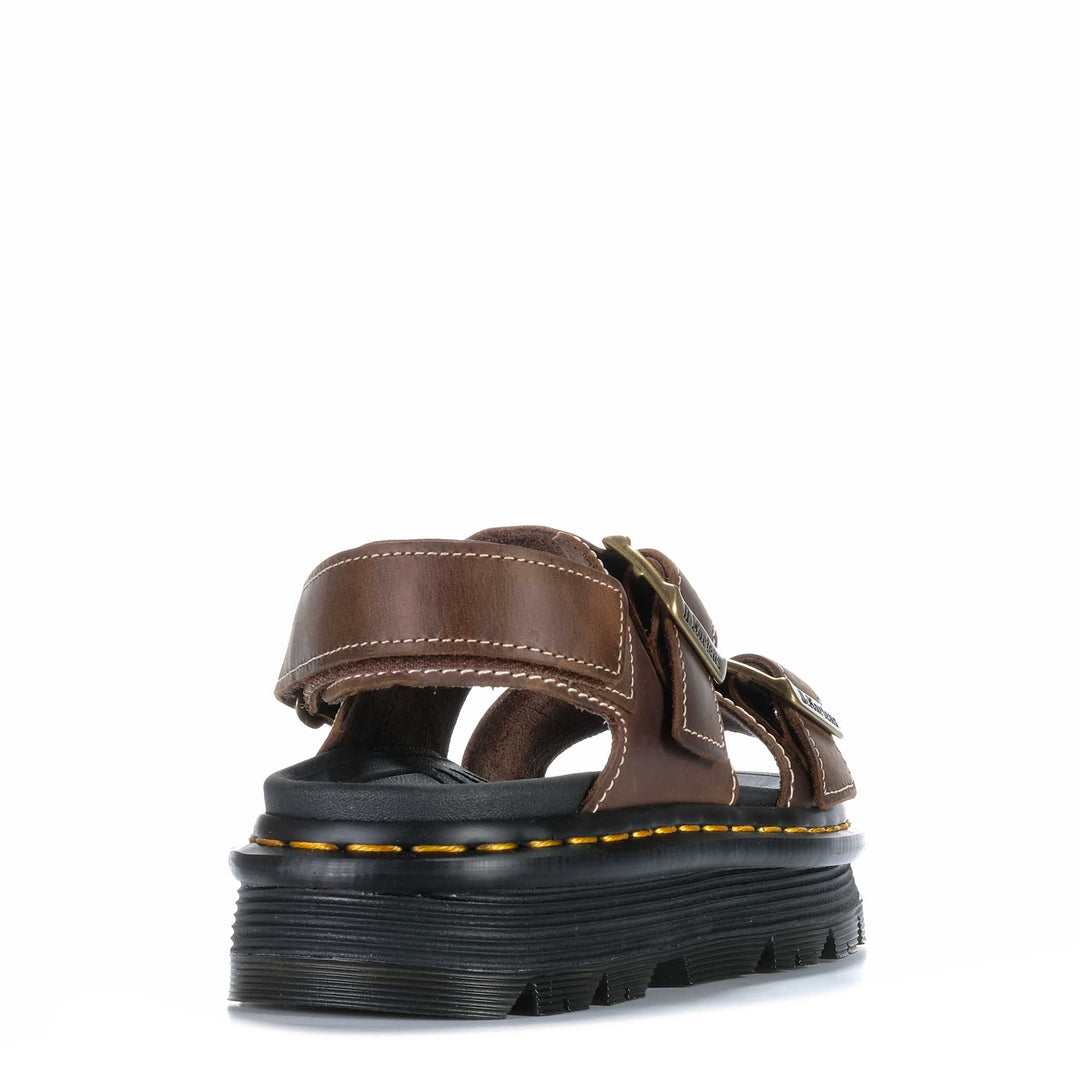 Dr Martens Zebzag Sandal Dark Brown Crazy Horse