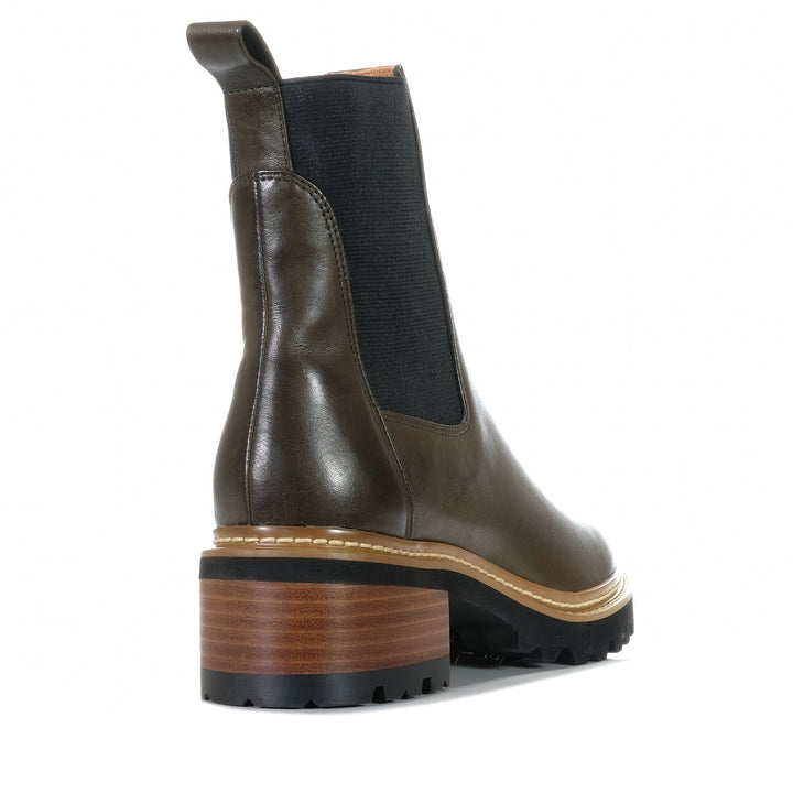 EOS Linear Dark/Olive, 37 eu, 38 eu, 39 eu, 40 eu, 41 eu, ankle boots, boots, eos, green, heel, womens