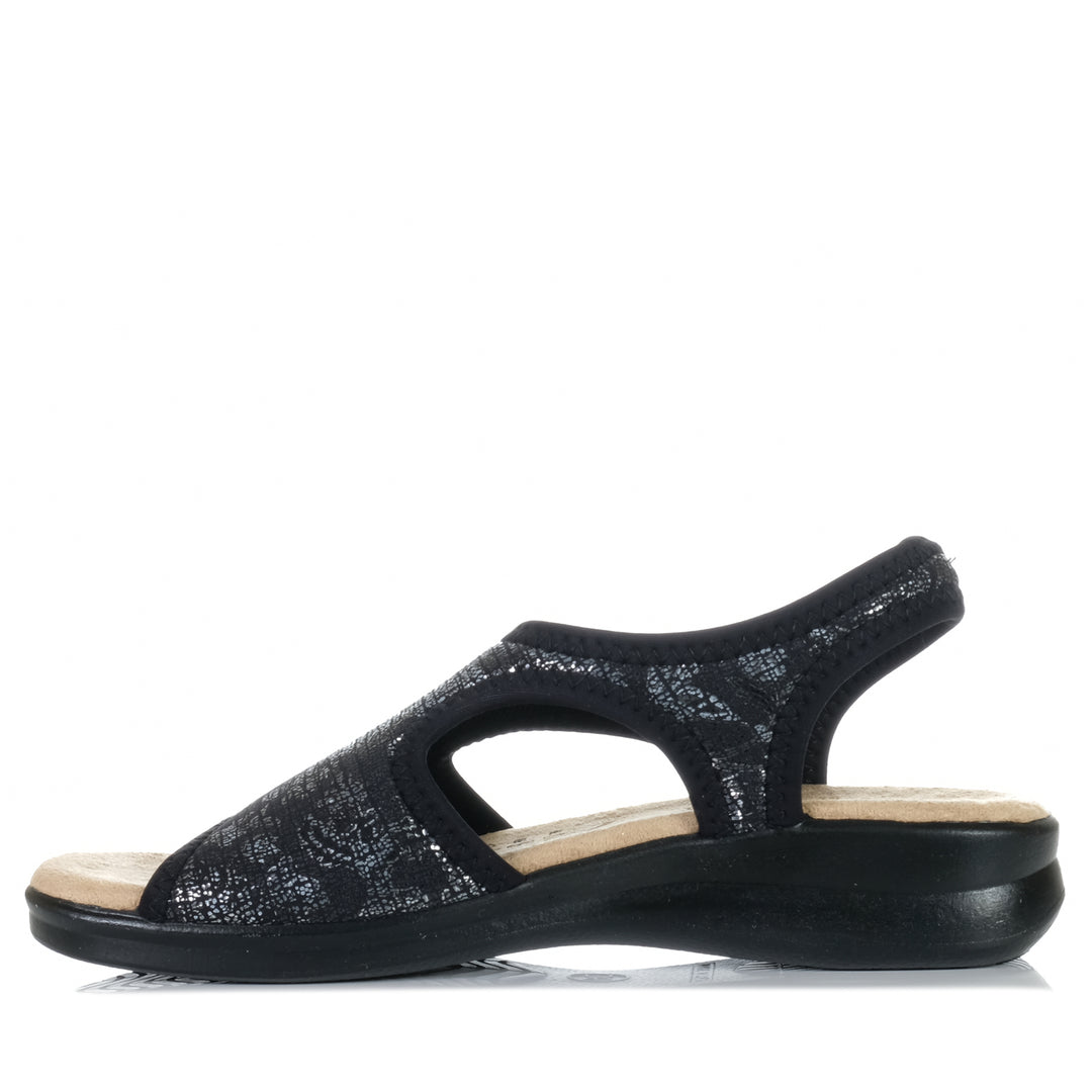 Euroflex Tuscany Black, Womens, black, euroflex, flats, sandals, wide, womens