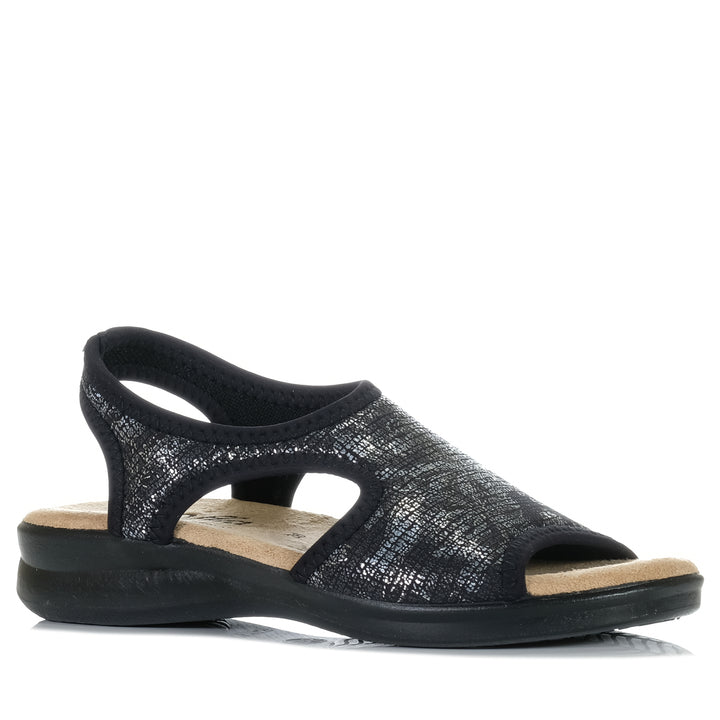 Euroflex Tuscany Black, Womens, black, euroflex, flats, sandals, wide, womens