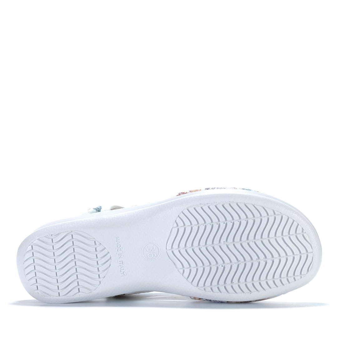 Euroflex Tuscany White Floral Womens Sandals