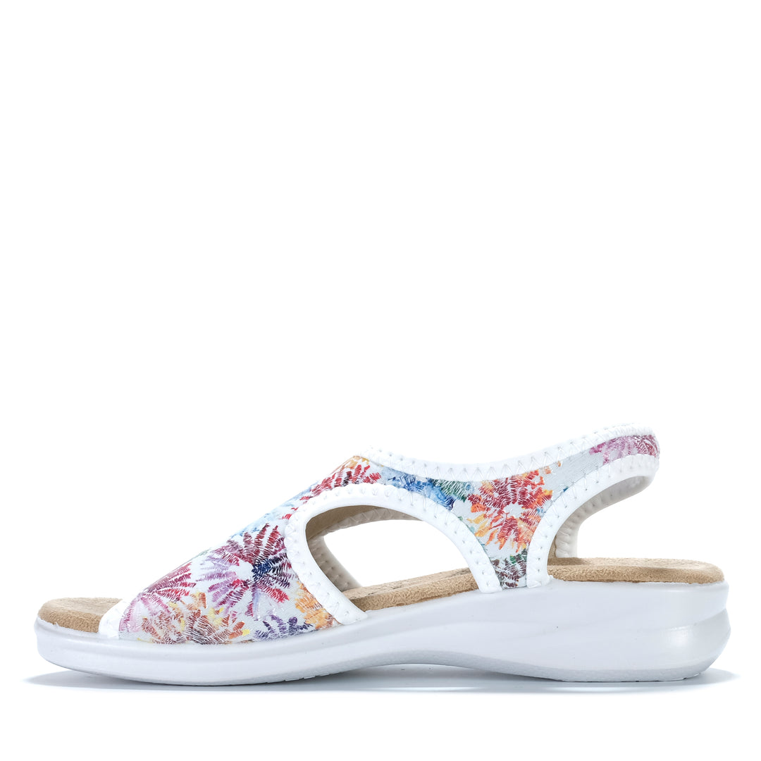 Euroflex Tuscany White Floral Womens Sandals