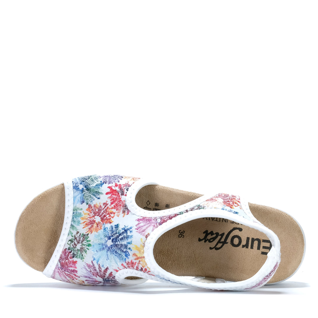 Euroflex Tuscany White Floral Womens Sandals