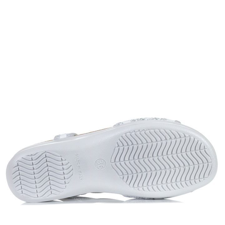 Euroflex Tuscany White, euroflex, flats, sandals, white, wide, womens