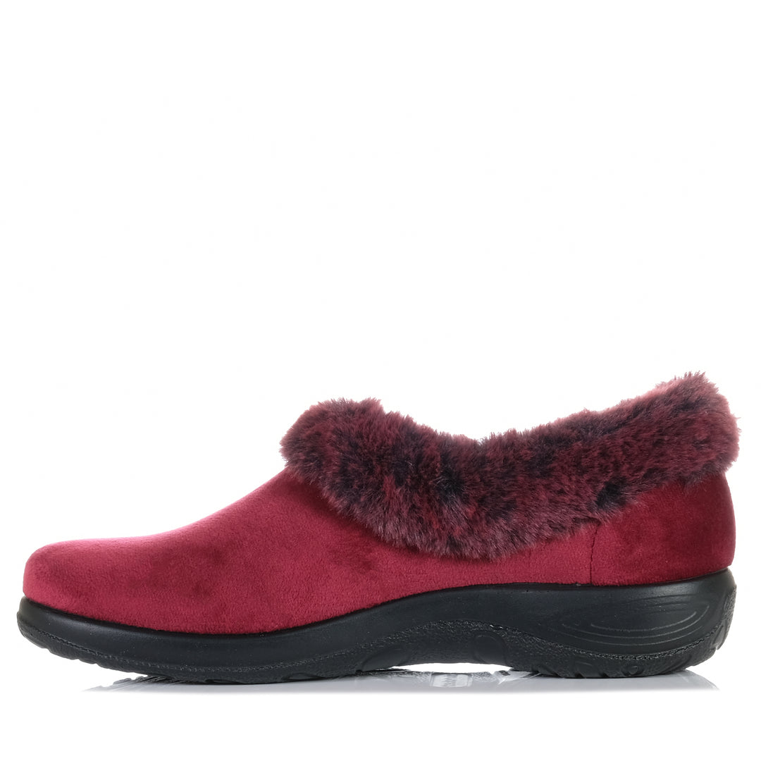 Fly Flot 5772 Bordo, 36 EU, 37 EU, 38 EU, 39 EU, 40 EU, 41 EU, 42 EU, fluffy, fly flot, red, slippers, velcro, womens