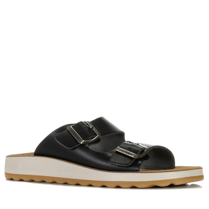 Fly Flot 77G64 2C Black, Womens, black, flats, fly flot, sandals, wide, womens