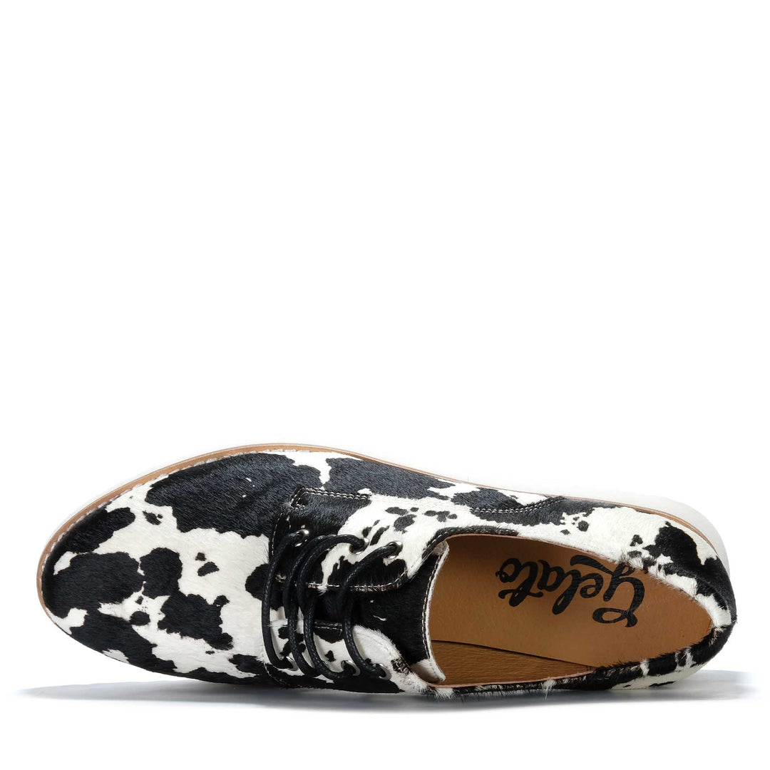 Gelato Addiction Black/White Cow Womens Shoes