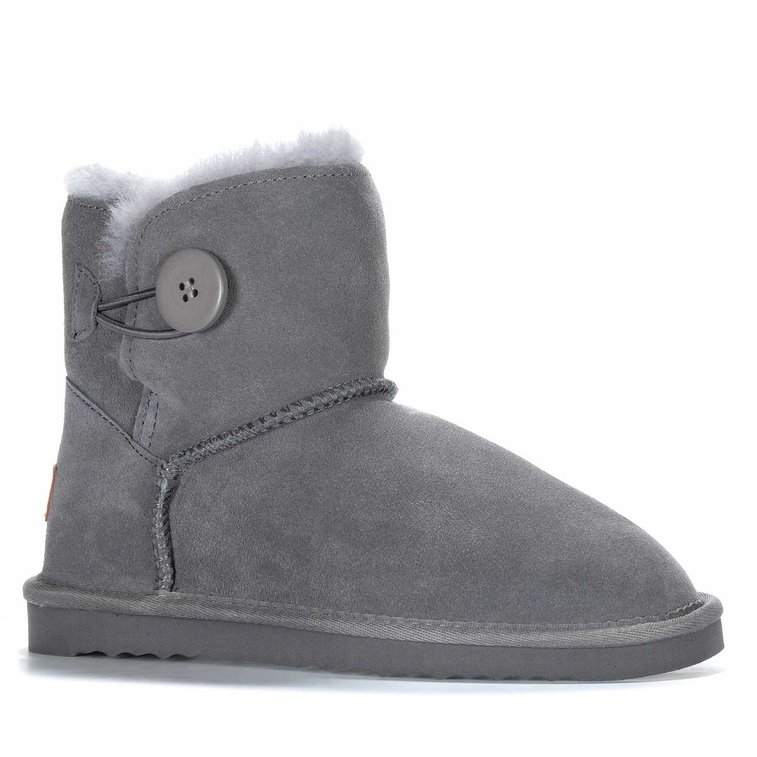 Grosby Button Ugg Dark Grey Womens Slippers