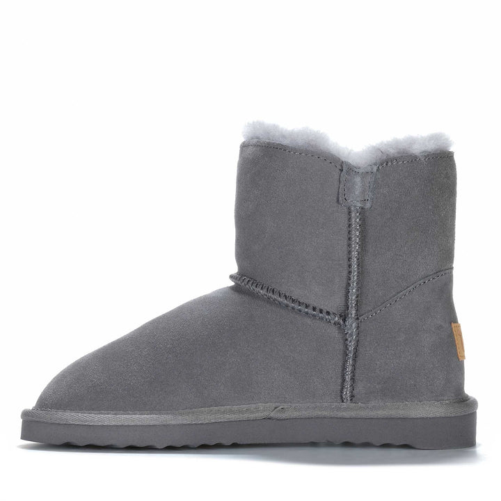 Grosby Button Ugg Dark Grey Womens Slippers