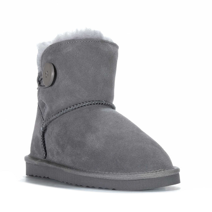Grosby Button Ugg Dark Grey Womens Slippers