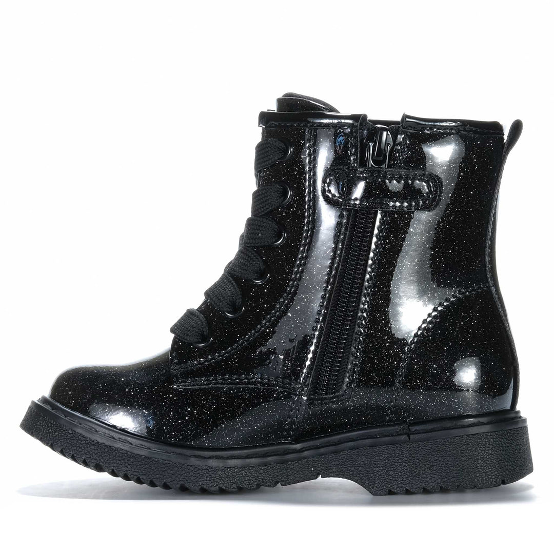Grosby Florette Black Glitter Youth Boots