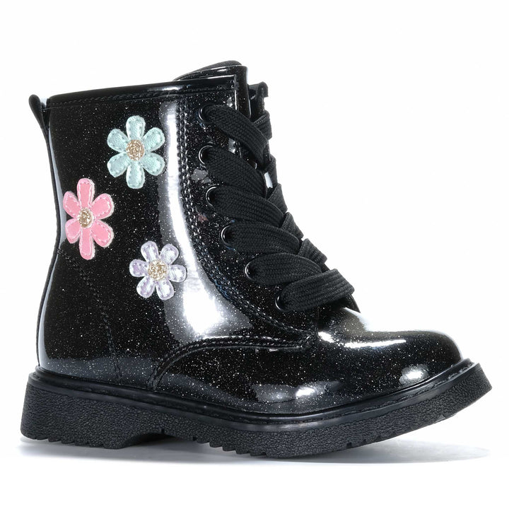 Grosby Florette Black Glitter Youth Boots