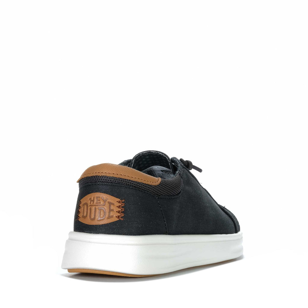 Hey Dude Mens Paul Pro Stretch Canvas Black Mens Shoes