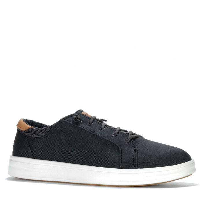 Hey Dude Mens Paul Pro Stretch Canvas Black Mens Shoes