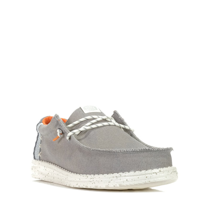 Hey Dude Mens Wally Break Hey Day Grey, 10 US, 11 US, 12 US, 13 US, 8 US, 9 US, casual, grey, Hey Dude, low-tops, mens, shoes, sneakers, wide