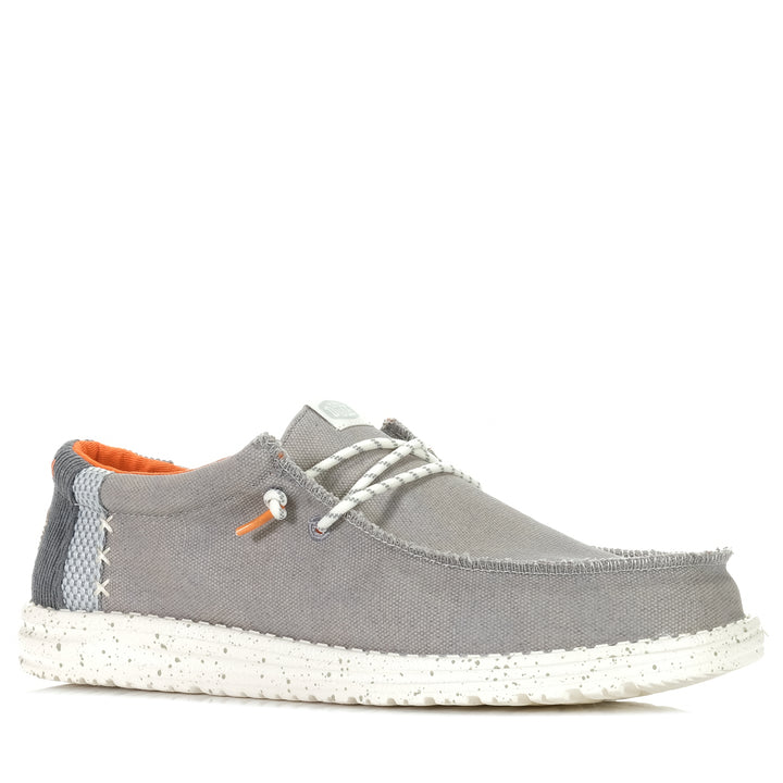 Hey Dude Mens Wally Break Hey Day Grey, 10 US, 11 US, 12 US, 13 US, 8 US, 9 US, casual, grey, Hey Dude, low-tops, mens, shoes, sneakers, wide