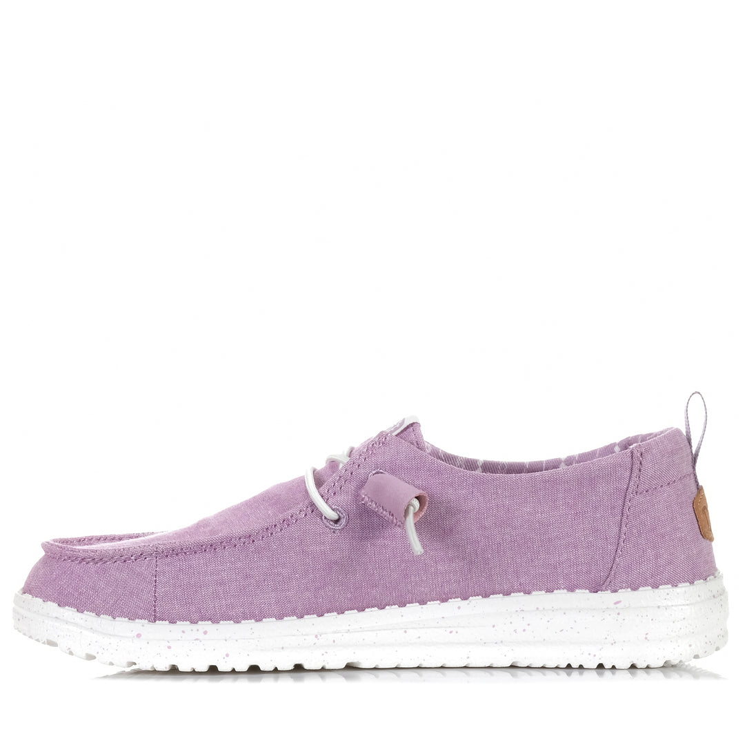 Hey Dude Womens Wendy Chambray Lilac, Womens, flats, hey dude, low-tops, purple, shoes, sneakers, wide, womens