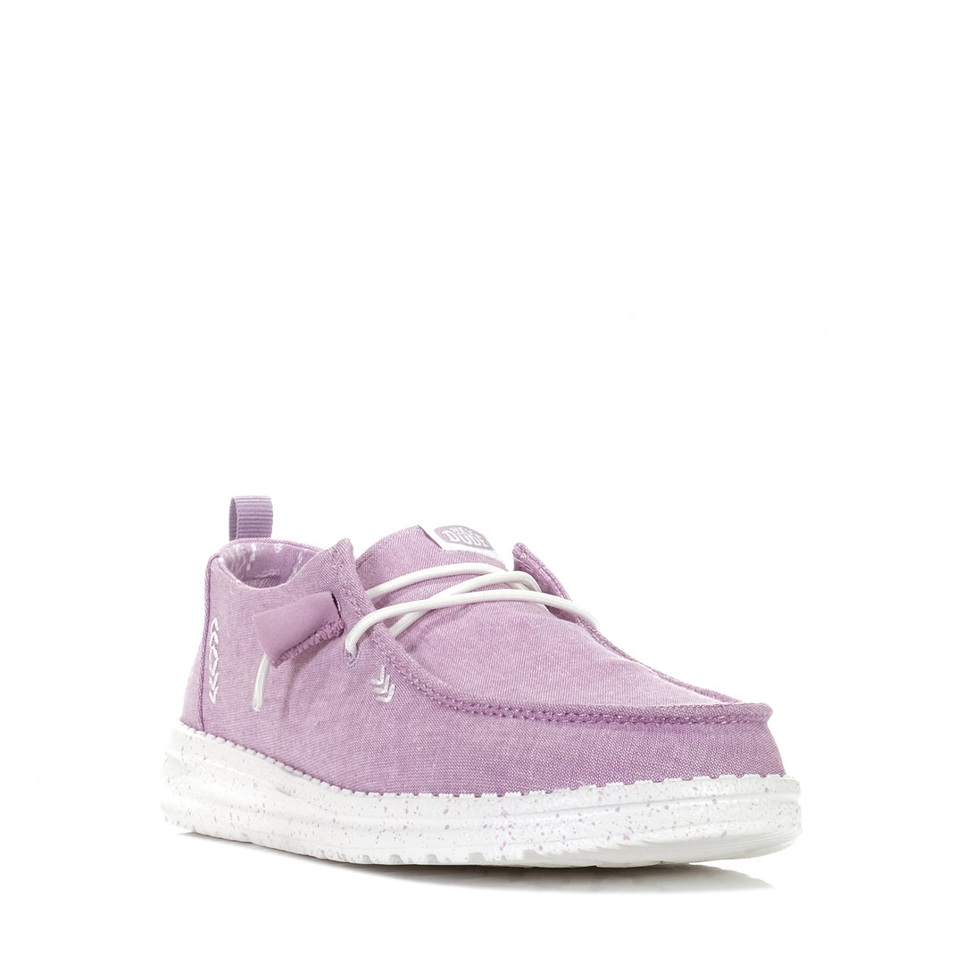 Hey Dude Womens Wendy Chambray Lilac, Womens, flats, hey dude, low-tops, purple, shoes, sneakers, wide, womens