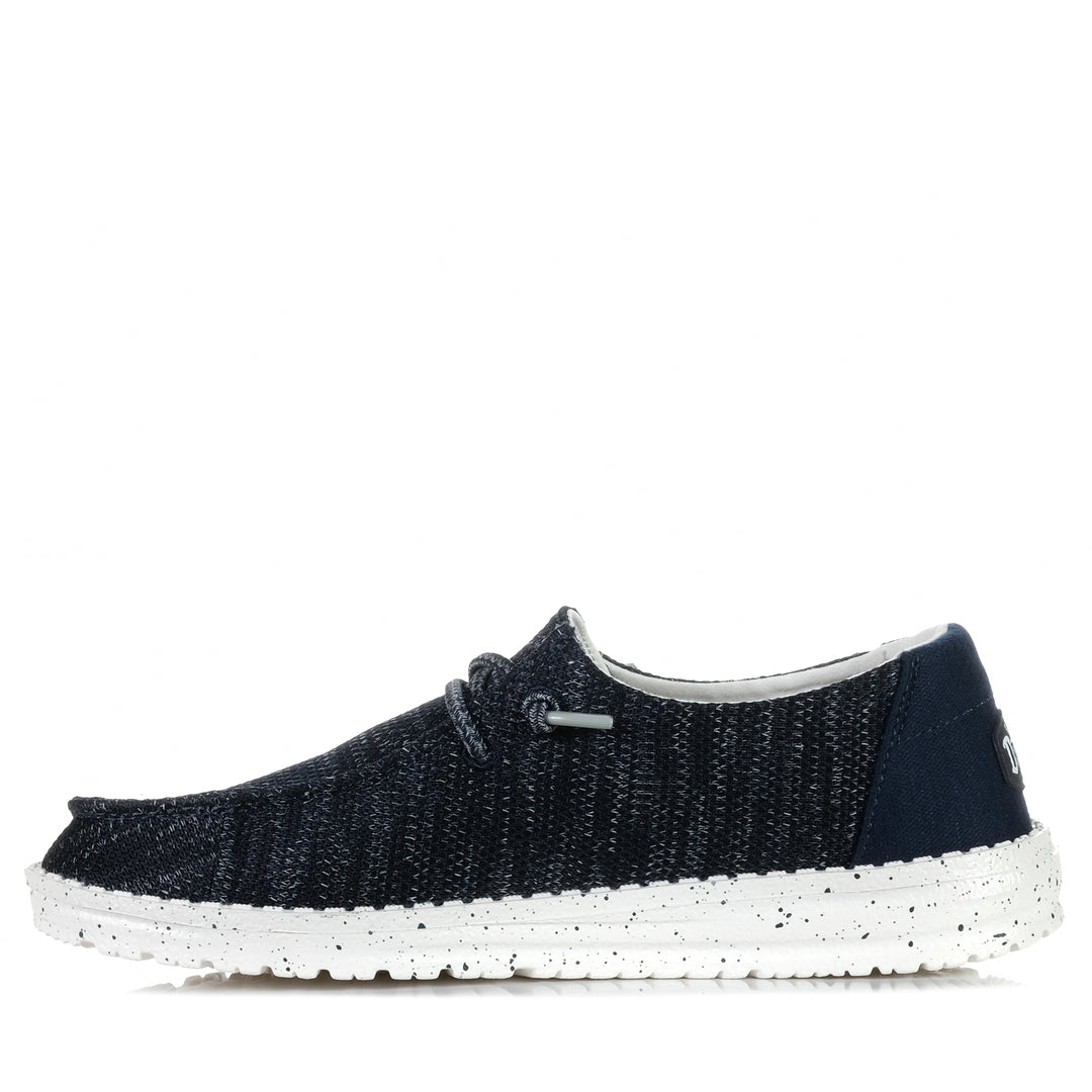 Hey Dude Womens Wendy Sox Navy, Womens, blue, flat, hey dude, low-top, shoes, sneakers, wide, womens