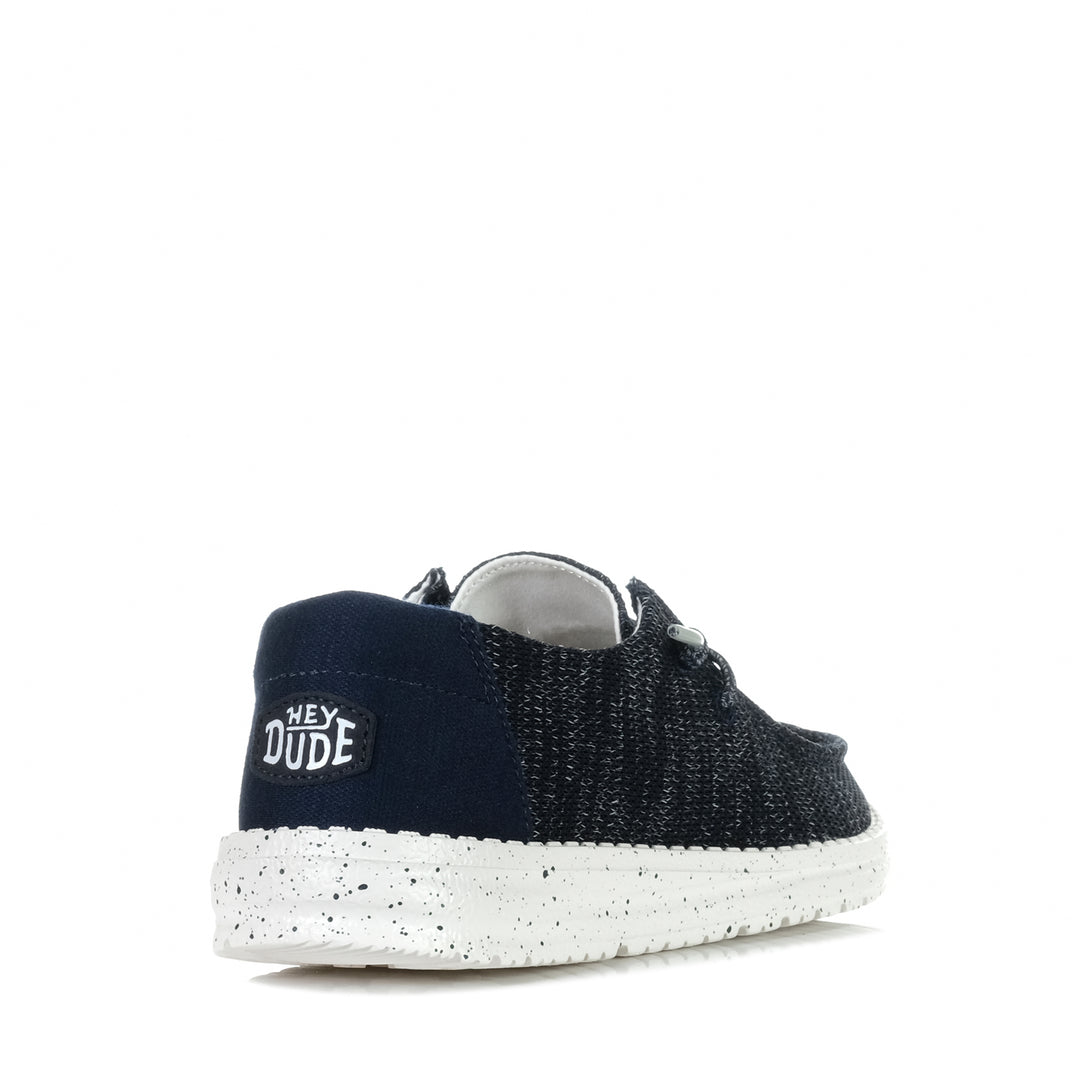 Hey Dude Womens Wendy Sox Navy, Womens, blue, flat, hey dude, low-top, shoes, sneakers, wide, womens