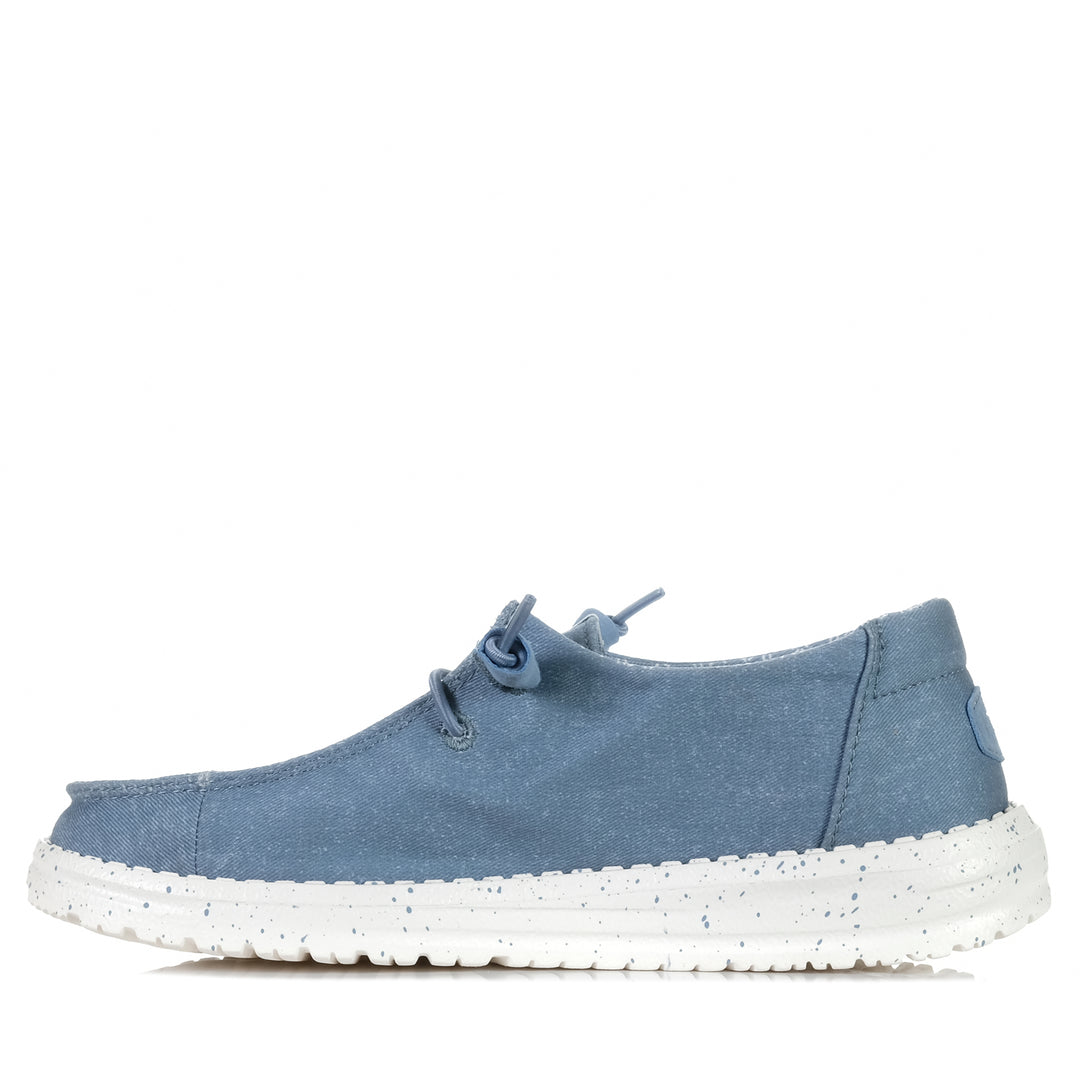 Hey Dude Womens Wendy Stretch Canvas Light Blue, Womens, blue, flats, hey dude, low-tops, shoes, sneakers, wide, womens