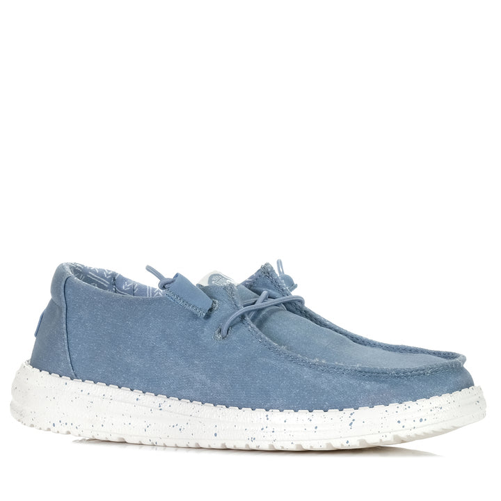 Hey Dude Womens Wendy Stretch Canvas Light Blue, Womens, blue, flats, hey dude, low-tops, shoes, sneakers, wide, womens