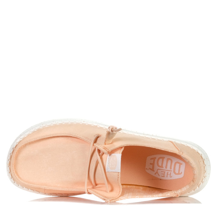 Hey Dude Womens Wendy Stretch Canvas Peach, Womens