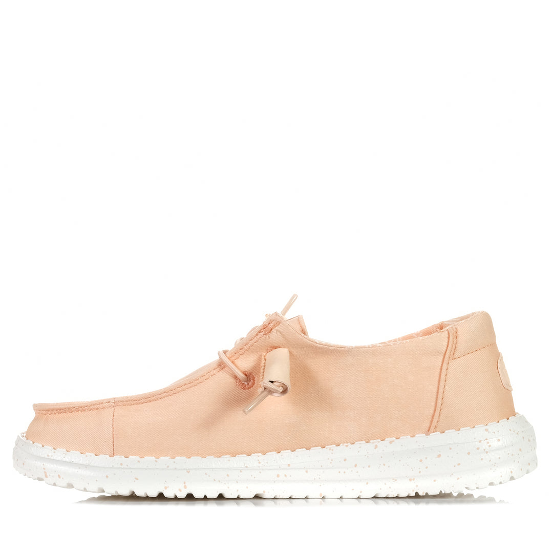 Hey Dude Womens Wendy Stretch Canvas Peach, Womens, flats, Hey Dude, low-tops, pink, shoes, sneakers, wide, womens