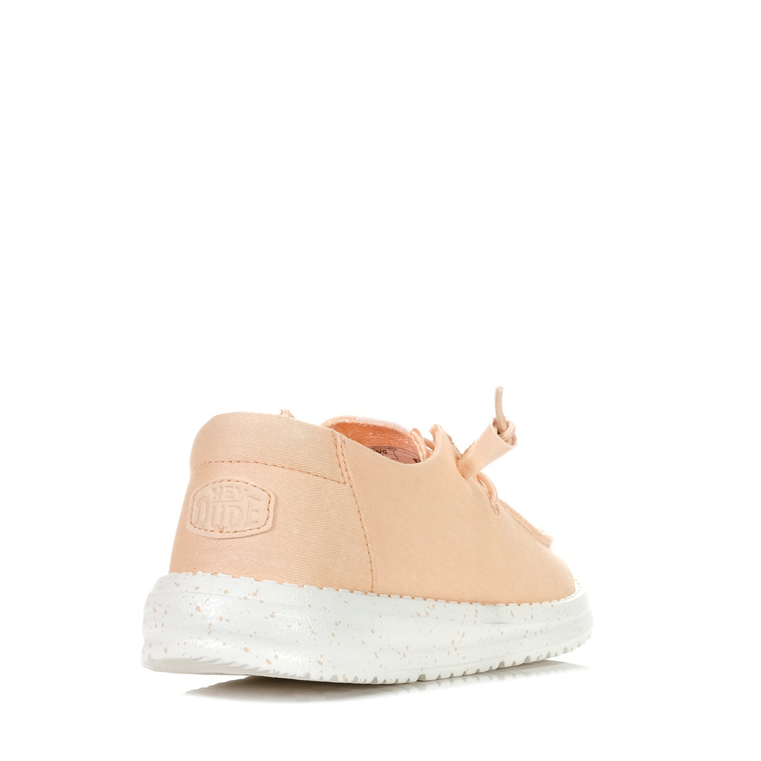 Hey Dude Womens Wendy Stretch Canvas Peach, Womens, flats, Hey Dude, low-tops, pink, shoes, sneakers, wide, womens