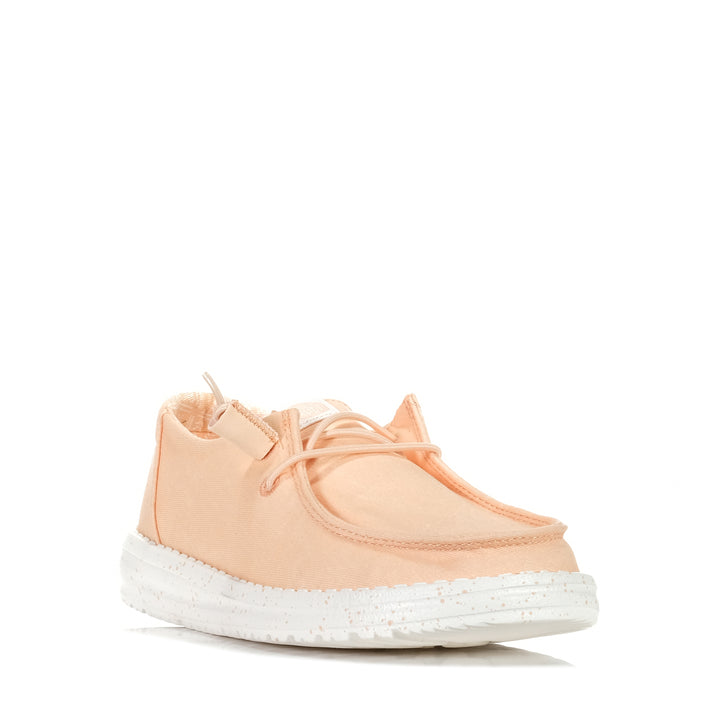 Hey Dude Womens Wendy Stretch Canvas Peach, Womens, flats, Hey Dude, low-tops, pink, shoes, sneakers, wide, womens