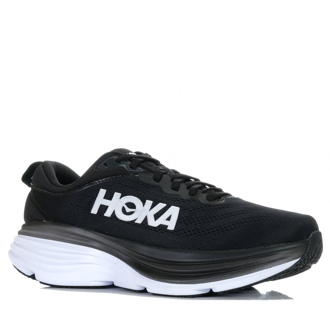 Hoka Bondi 8 Wide Mens Black/White – Frames Footwear