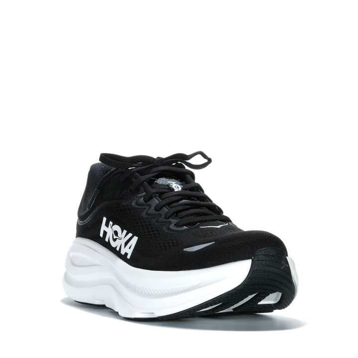 Hoka Bondi 9 Wide (2E) Black/White Mens Sports