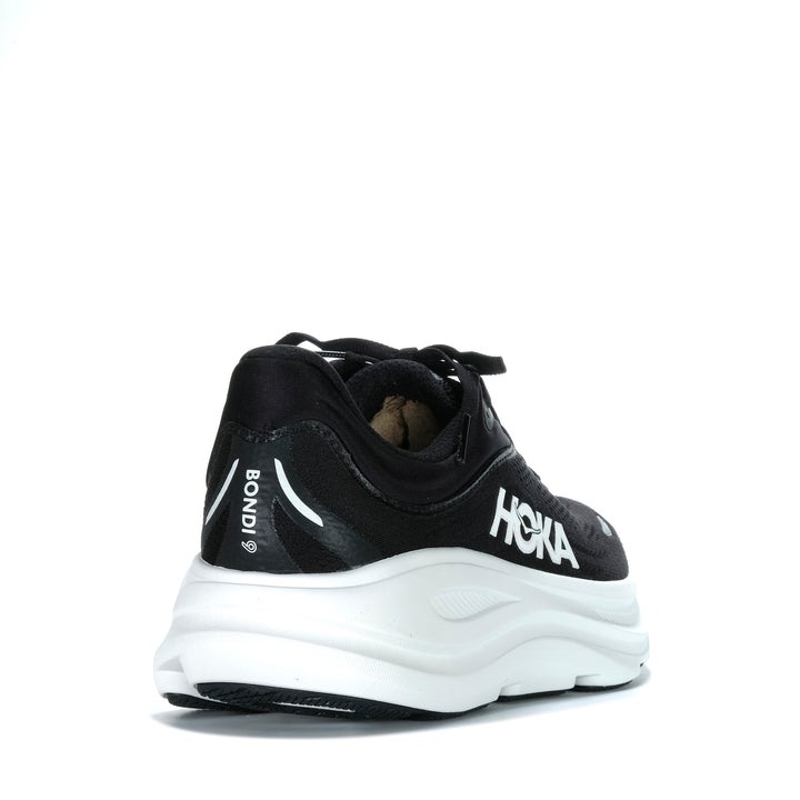 Hoka Bondi 9 Wide (2E) Black/White Mens Sports