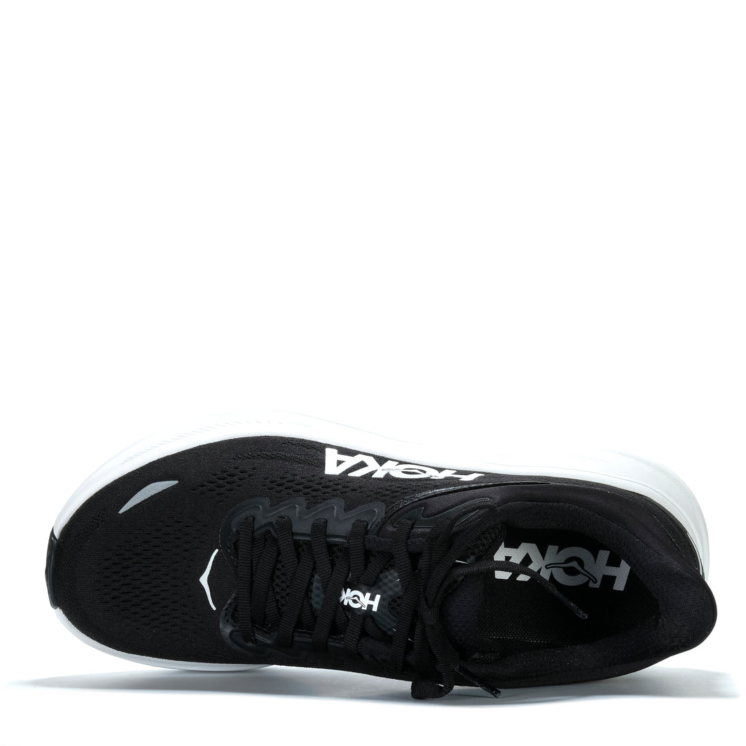 Hoka Bondi 9 Wide (2E) Black/White Mens Sports