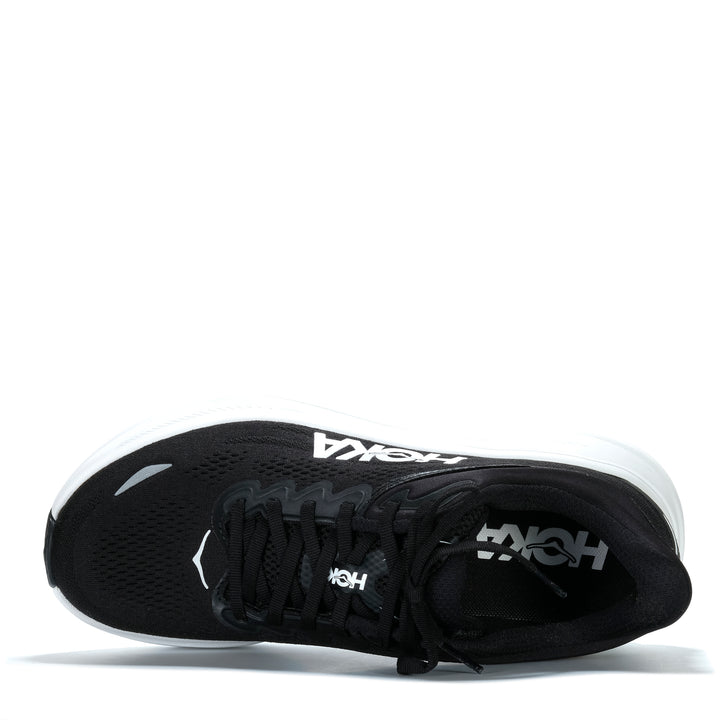 Hoka Bondi 9 Wide (2E) Black/White Mens Sports