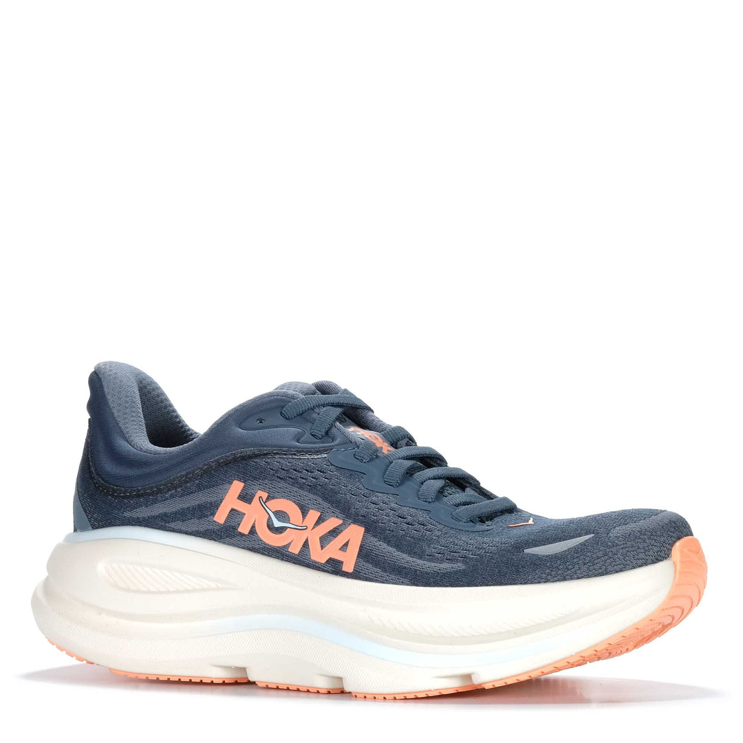 Hoka Bondi 9 (B) Womens Athletic Shoes#color_faded-navy-slate-blue