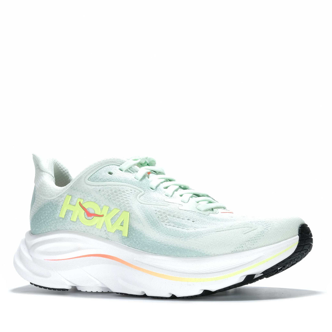 Hoka Clifton 10 (B) Sea Glass/Neon Flame Womens 