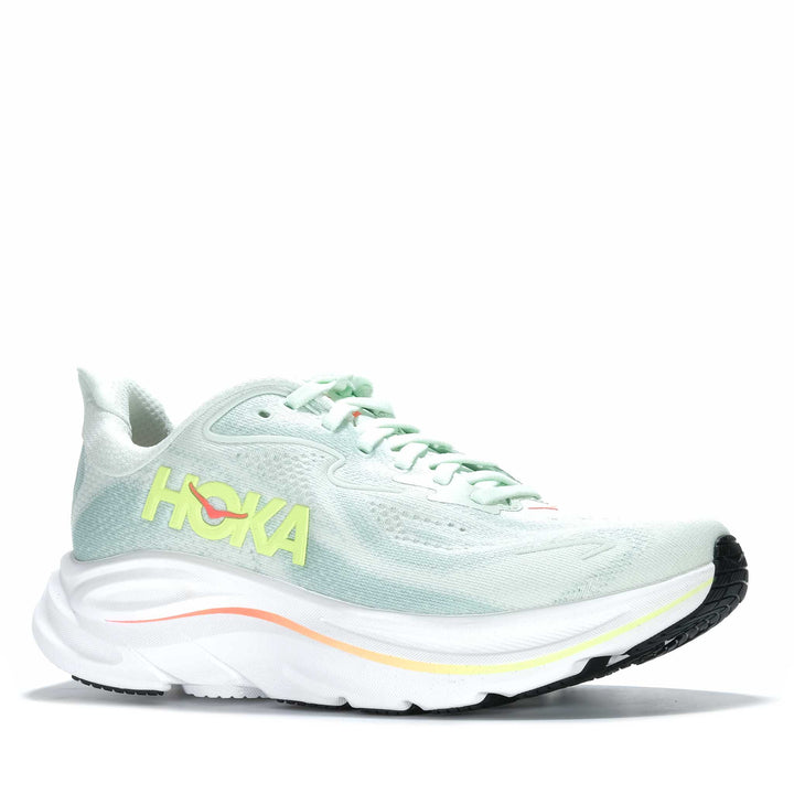 Hoka Clifton 10 (B) Sea Glass/Neon Flame Womens 