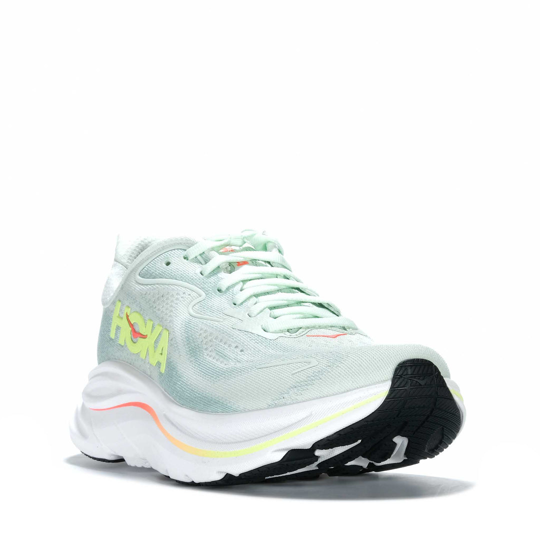Hoka Clifton 10 (B) Sea Glass/Neon Flame Womens 
