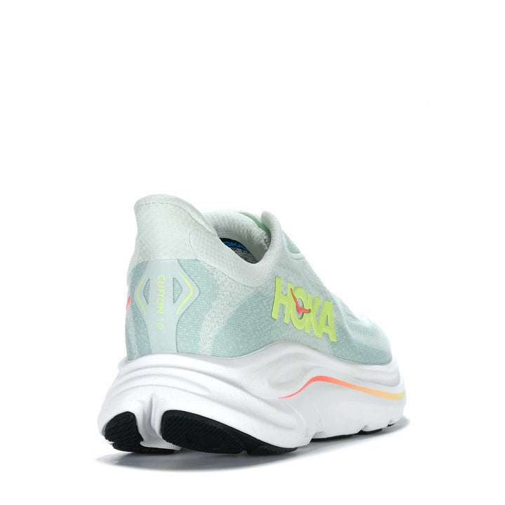 Hoka Clifton 10 (B) Sea Glass/Neon Flame Womens 