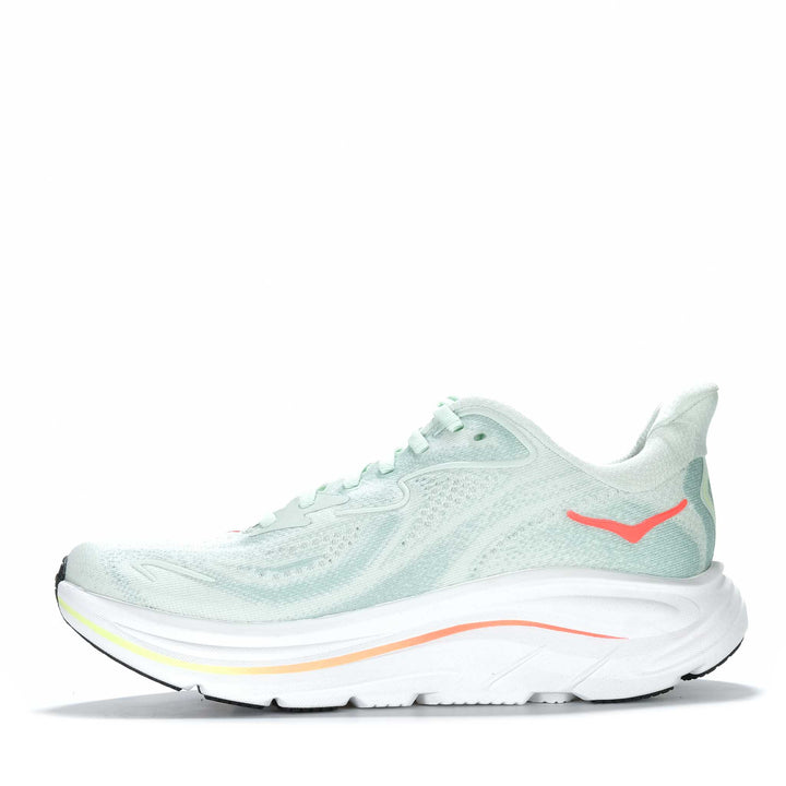 Hoka Clifton 10 (B) Sea Glass/Neon Flame Womens 